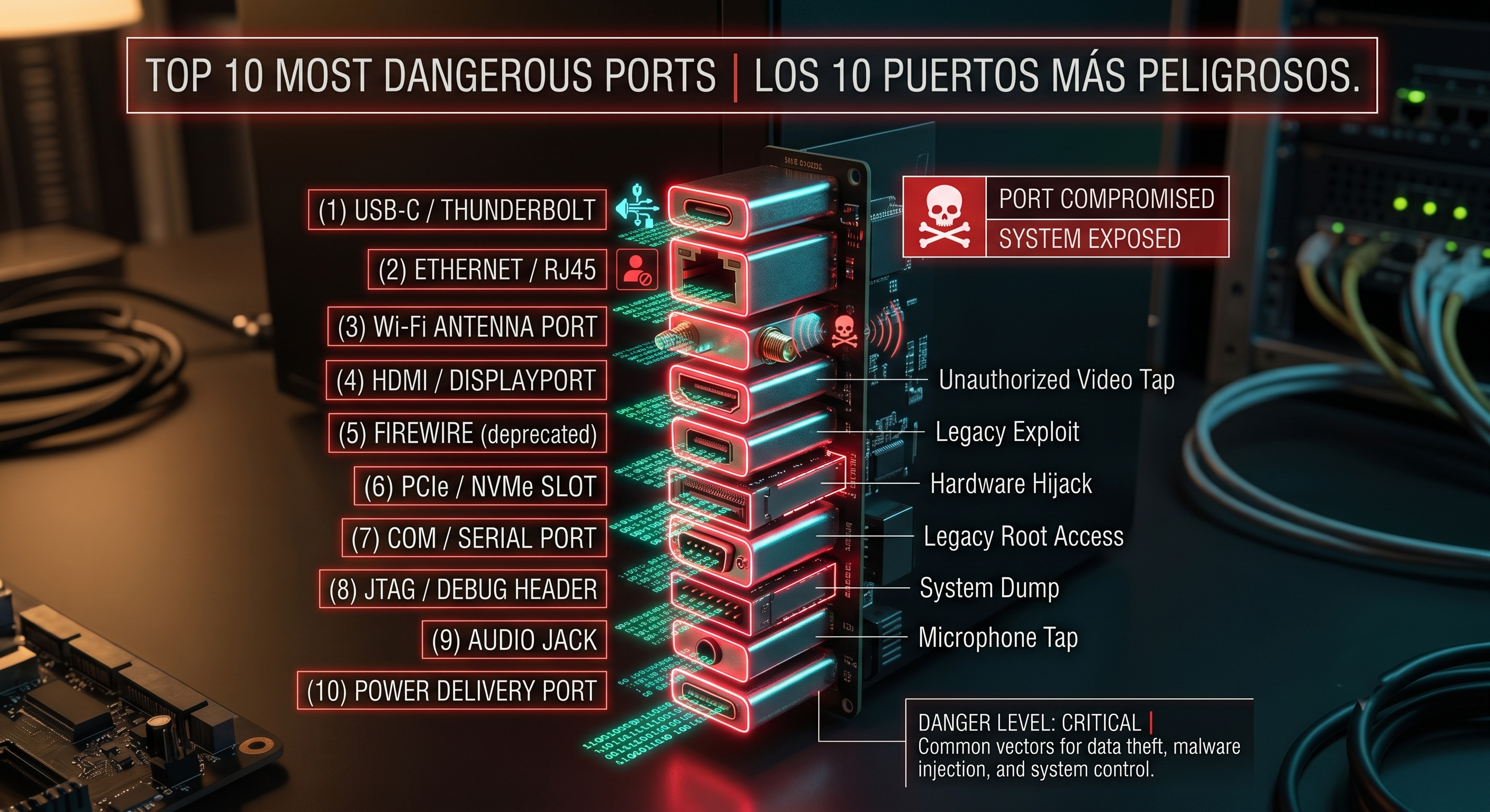 Los 10 puertos de red más peligrosos en Windows